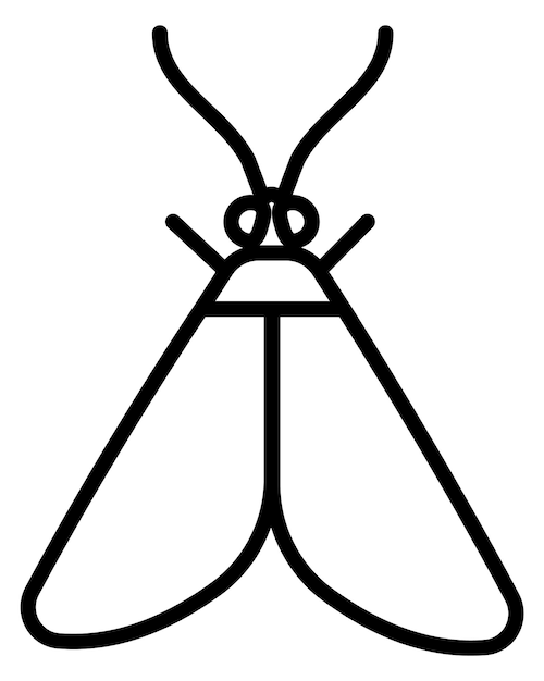 Moth linear icon Flying insect Winged animal