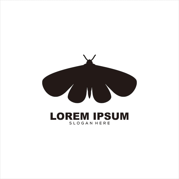 moth silhouette logo illustration