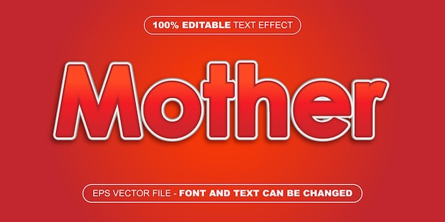 Mother 3d editable text effect