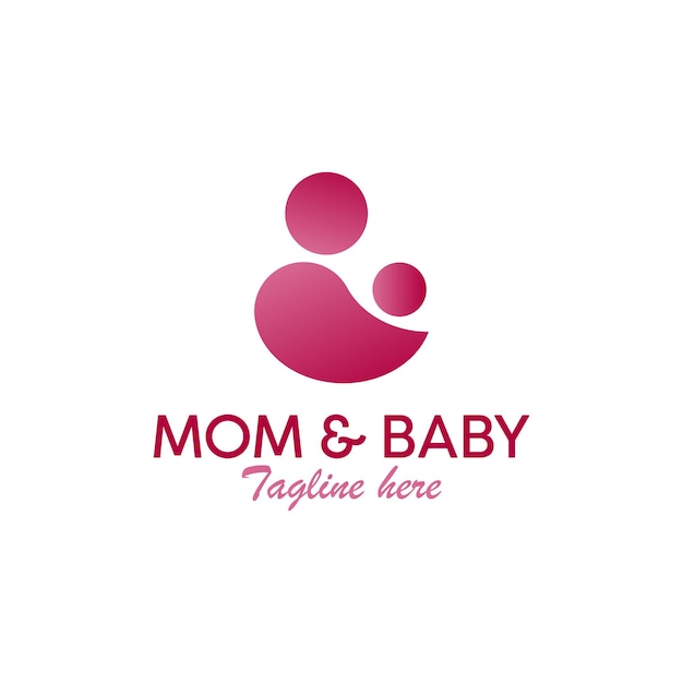 Mother and baby Logo templates Signs of maternal care Symbol of parental love Vector