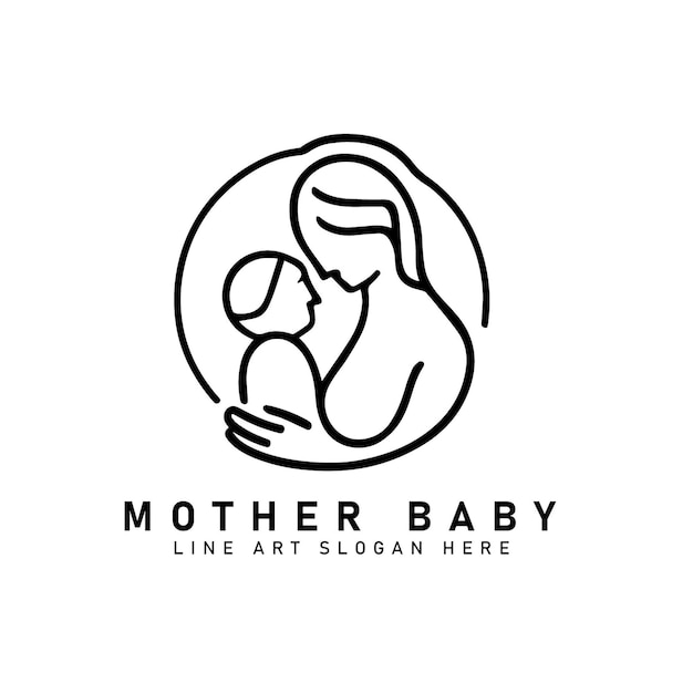 Vector mother and baby logo