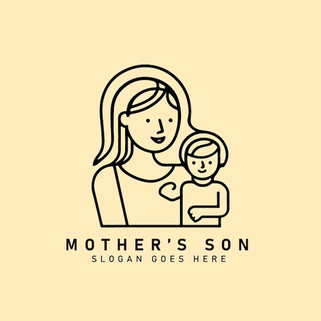 Vector mother and baby logo