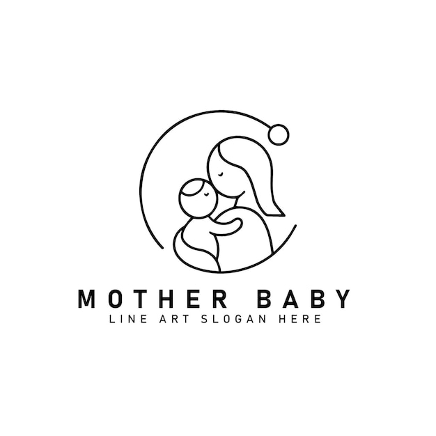 Vector mother and baby logo