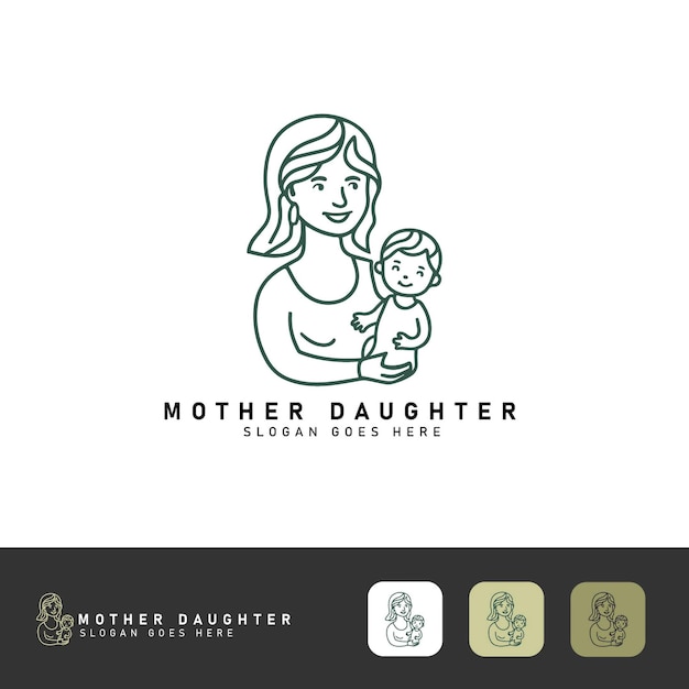 Vector mother and baby logo