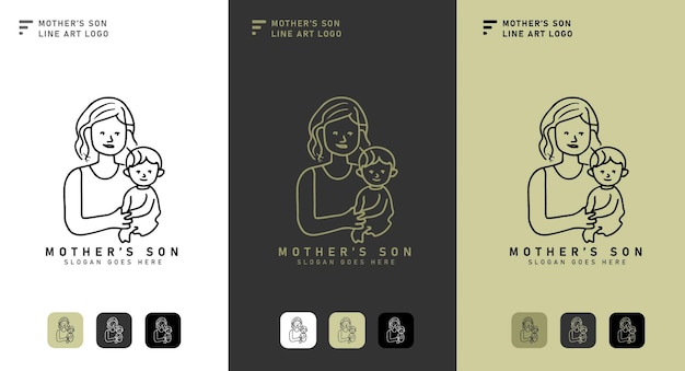 Vector mother and baby logo