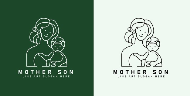 Vector mother and baby logo