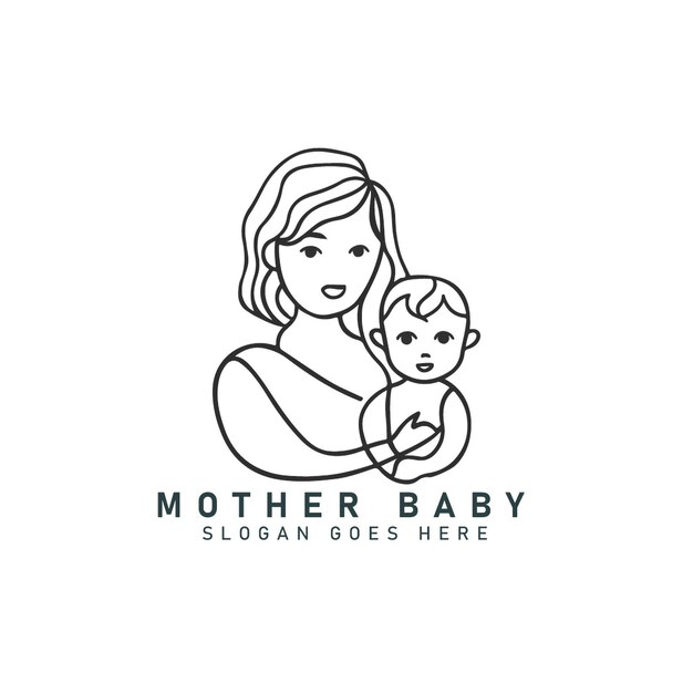 Vector mother and baby logo