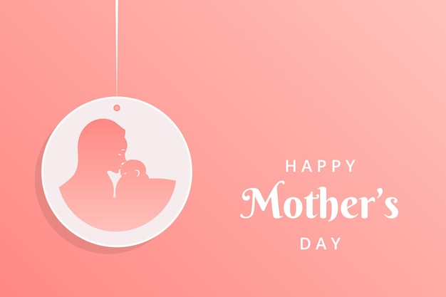 Mother and baby silhouette design for happy mothers day