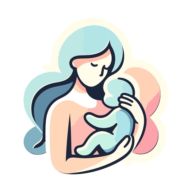 Mother and Baby Vector Illustration