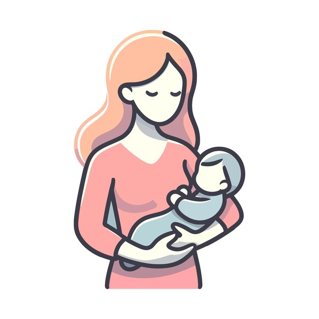 Vector mother and baby vector illustration