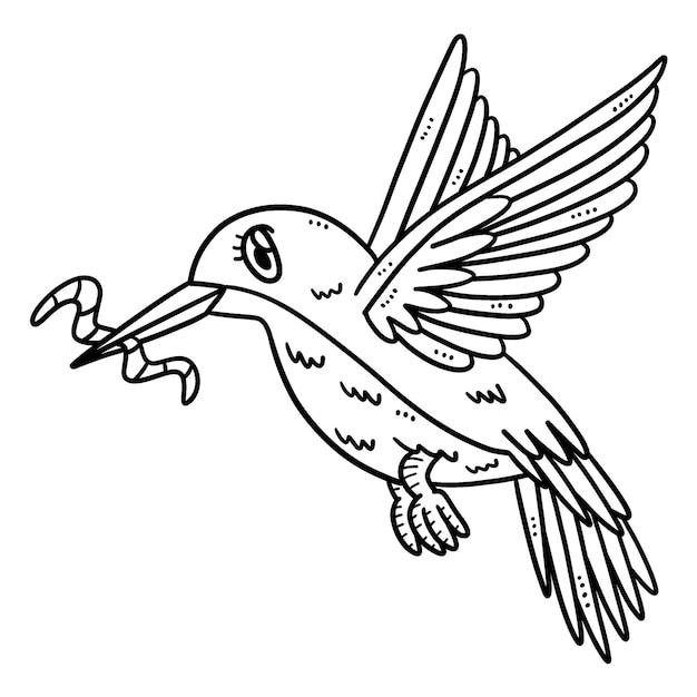 Mother Bird Isolated Coloring Page for Kids