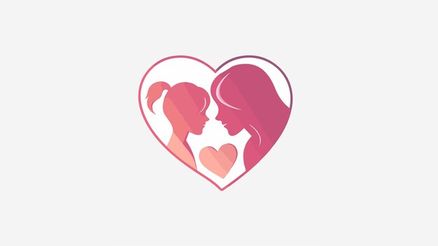 Vector mother and child heart shape logo vector design