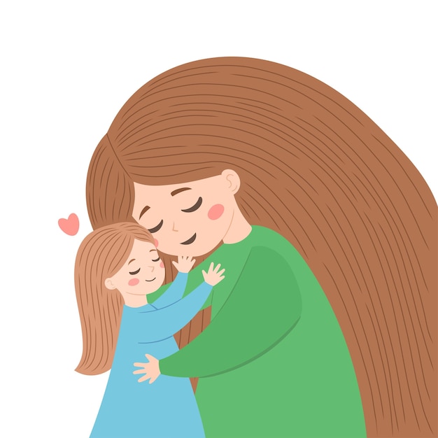 Mother and daughter vector illustration for Mothers Day