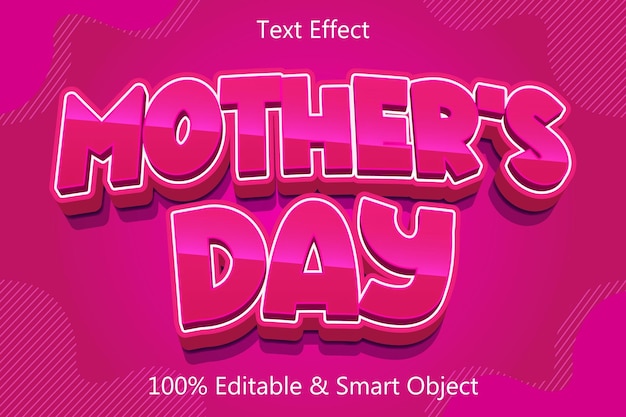 Mother Day Editable Text effect 3 Dimension emboss Modern style