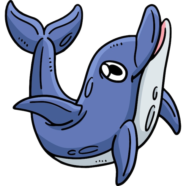 Mother Dolphin Cartoon Colored Clipart