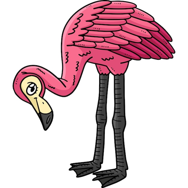 Mother Flamingo Cartoon Colored Clipart