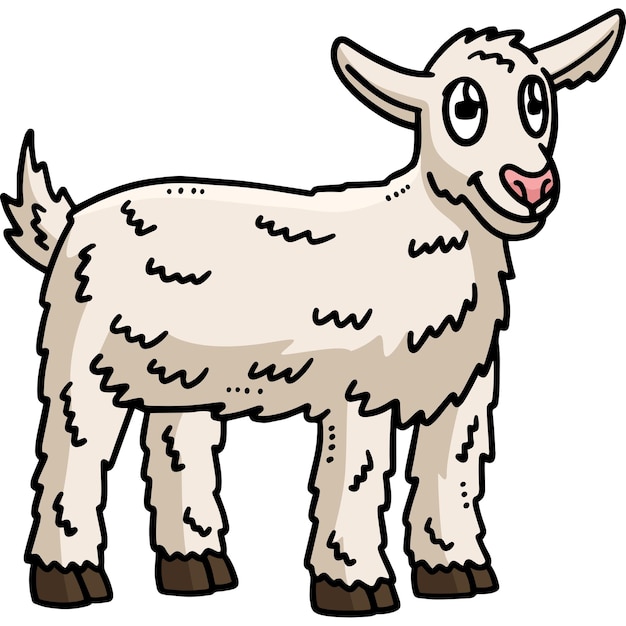 Mother Goat Cartoon Colored Clipart Illustration