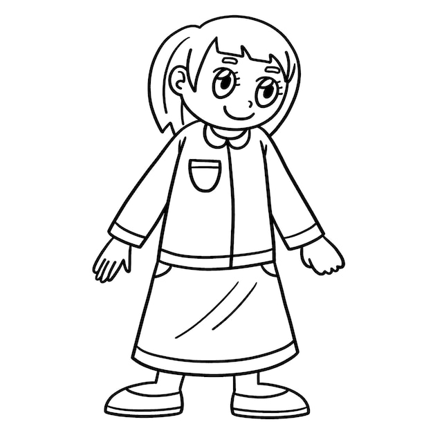 Mother Isolated Coloring Page for Kids