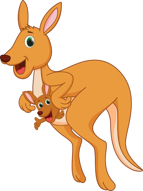 Mother kangaroo with her baby