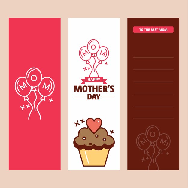 Vector mother's day card with creative logo and pink theme vector