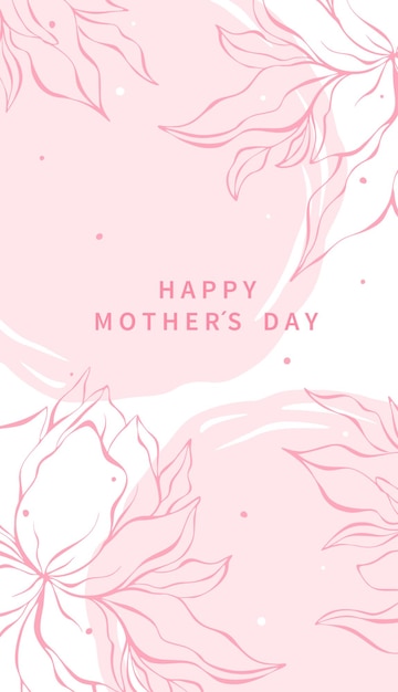 Mother's Day card with flowers in pastel colors and text