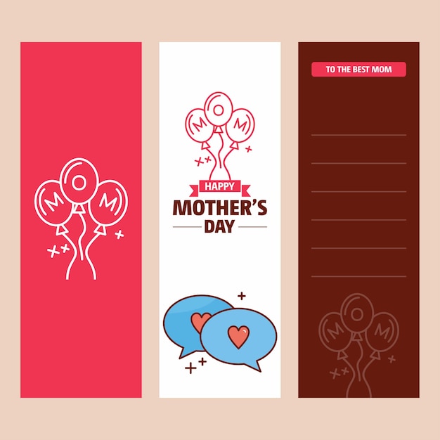 Vector mother's day card with love logo and pink theme vector