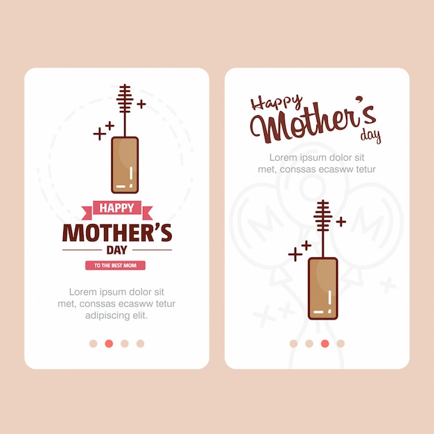 Mother's day card with maskara logo and pink theme vector