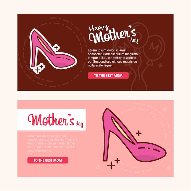 Mother's day card with scandal logo and pink theme vector