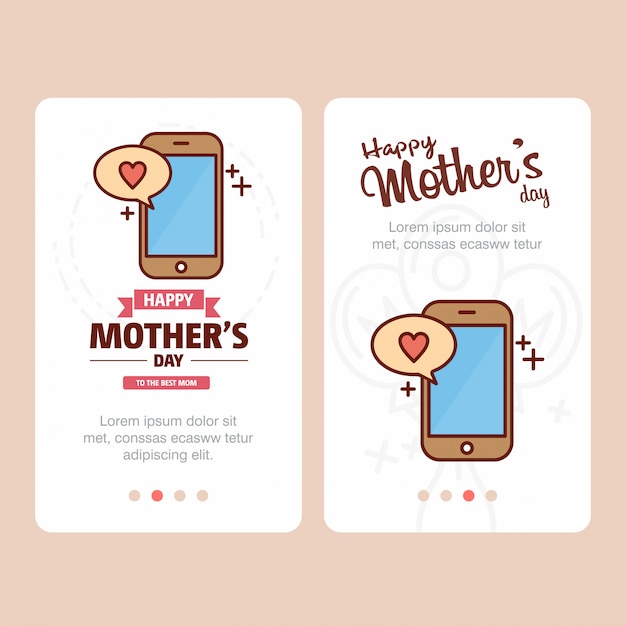 Mother's day card with smart phone logo