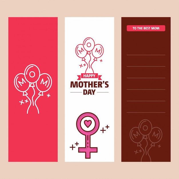 Mother's day card with women' logo and pink theme vector 