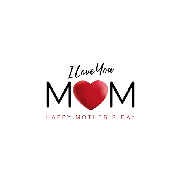 Mother's day celebration Vector hearts on white background