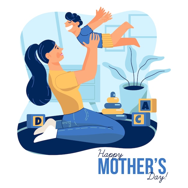 Mother's day concept in flat design