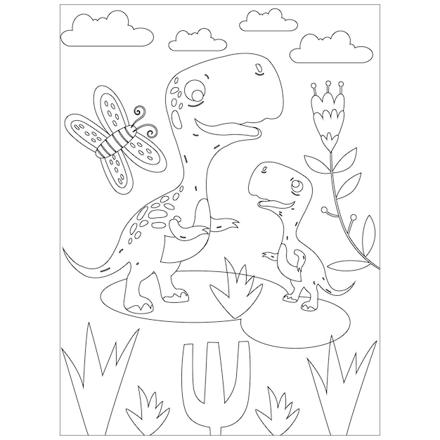 Mother's Day Cute Animal Coloring Pages For Kids Printable premium Vector