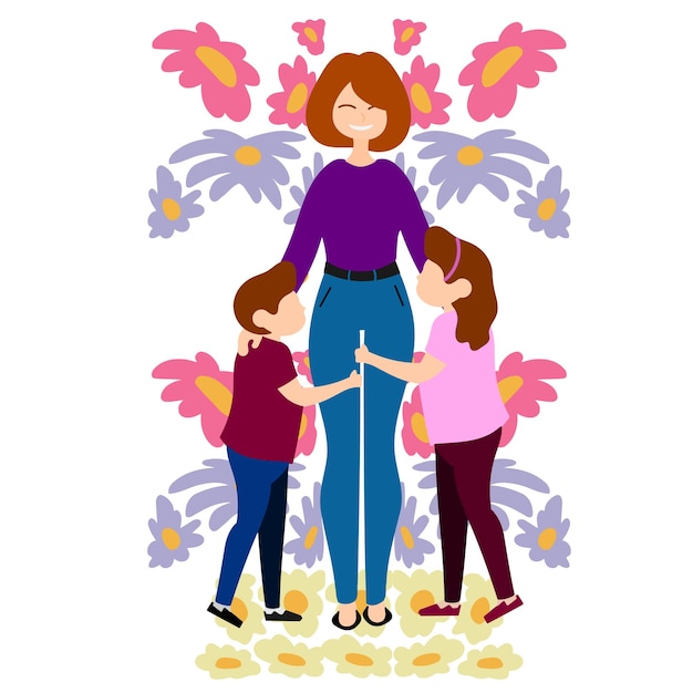 mother's day flat design illustration