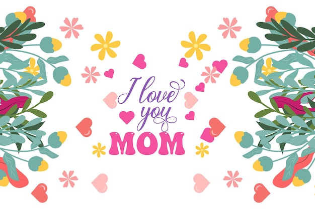 mother's day heart greeting background