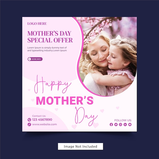 Mother's day social media posts design template