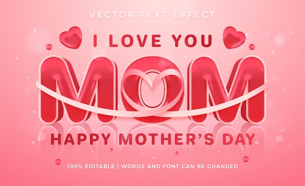 Mother's day text effect style template