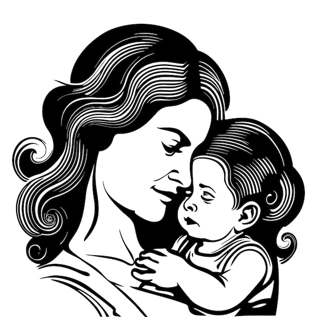 Mother silhouettes Mother illustration