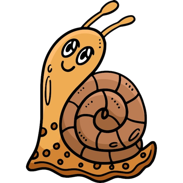 Mother Snail and Baby Snail Cartoon Clipart