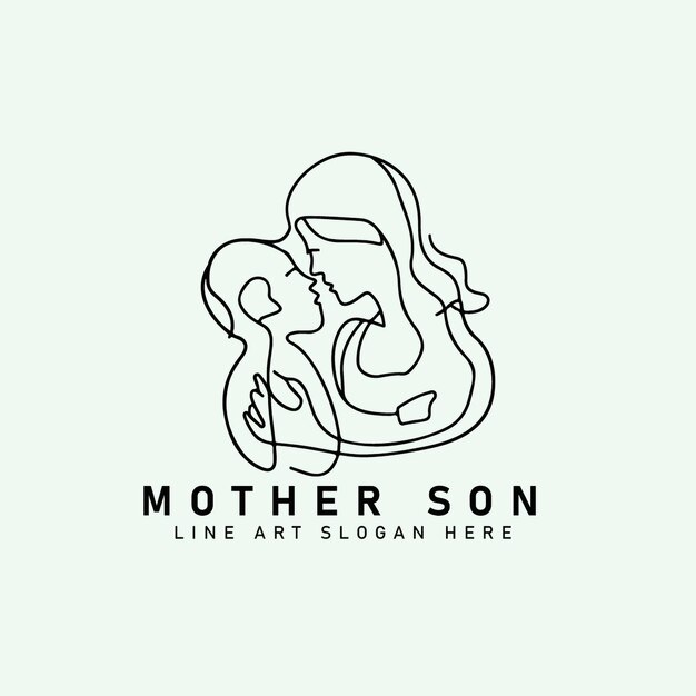 Vector a mother and son logo