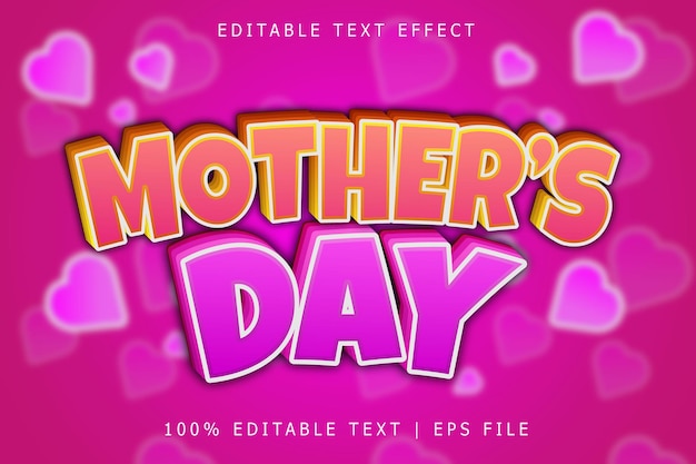 Mother39s day editable Text effect 3 Dimension emboss modern style