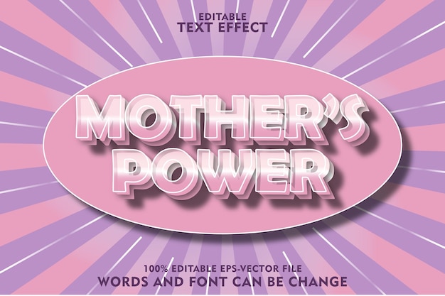 mother39s power editable text effect emboss modern style