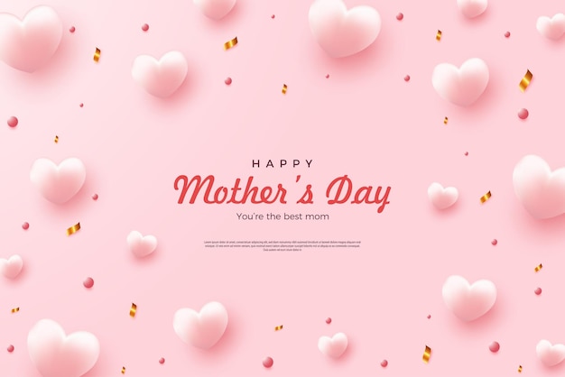 Mothers day background with decoration of some beautiful balloons