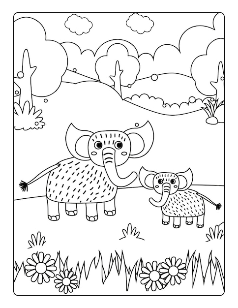 Mothers day coloring pages for children with cute animals holiday black and white activity worksheet