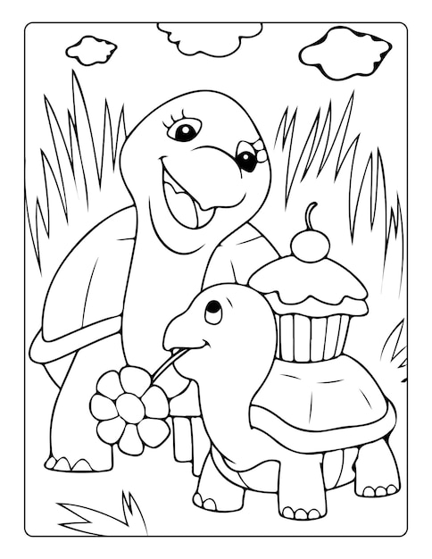 Mothers day coloring pages for children with cute animals holiday black and white activity worksheet