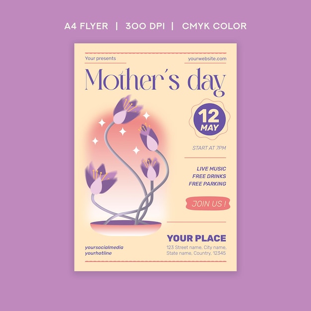 Vector mothers day flyer