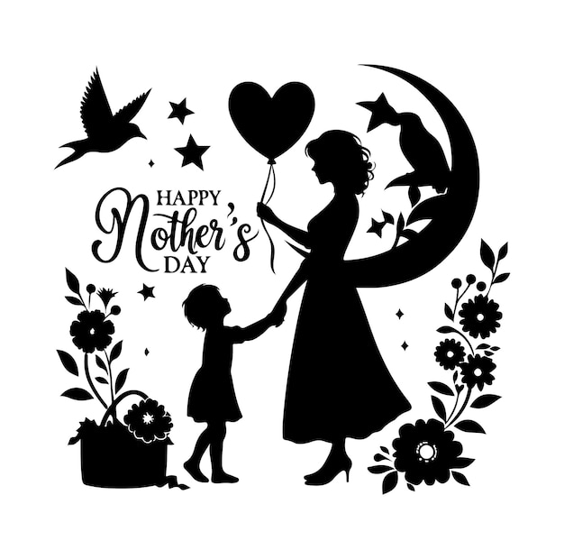 Mothers day illustration free vector