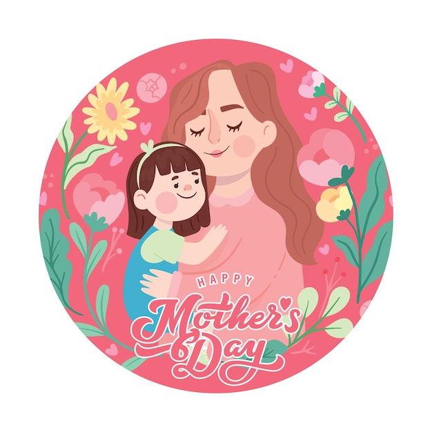 Mothers day illustration for kids