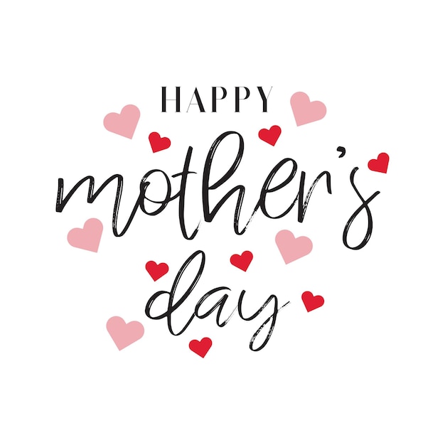 Mothers day quote lettering in typographic illustration