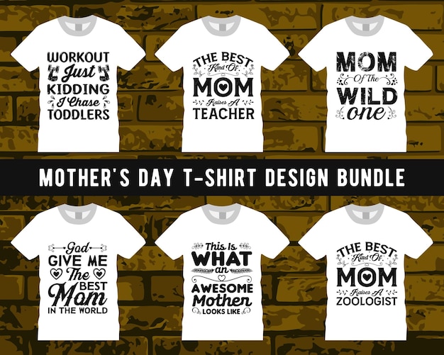 mothers day typography vector t shirt design bundle for print